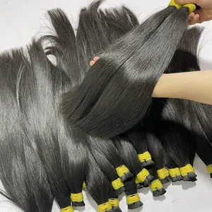 Distribuidor de extensão de cabelo natural, barato, não processado, trançado natural, 10a, virgem, vendor de cabelo cru vietnã