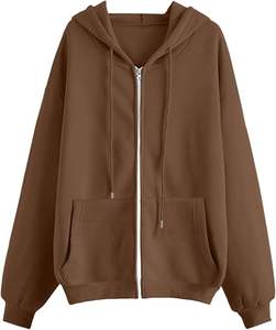 Haute qualité hommes Y2K sweat à capuche zippé surdimensionné sweat à manches longues veste polaire avec poches décontracté automne Streetwear 2025 - Product Image 6