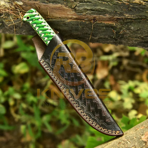 มีดทำมือปรับแต่งได้ตามต้องการ ทำจากเหล็กดามัสกัส สำหรับล่าสัตว์และตั้งแคมป์ ด้ามไม้ พร้อมปลอกหนังสำหรับกิจกรรมกลางแจ้ง รับผลิตแบบ OEM รับประกัน 3 ปี - Product Image 6