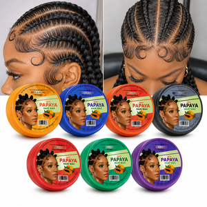 Cire coiffante à la papaye tenue extra forte pour cheveux texturés, lisse les bords, sans résidus, tenue longue durée pour tresses - Product Image 1