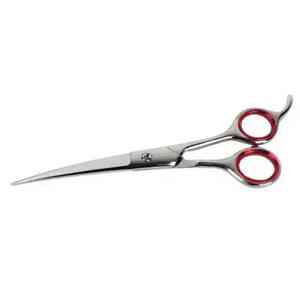 Tijera japonesa de acero inoxidable para el cuidado del cabello de mascotas, acabado de espejo de 7,5 ", tornillo ajustable y soporte para los dedos con estuche - Product Image 5