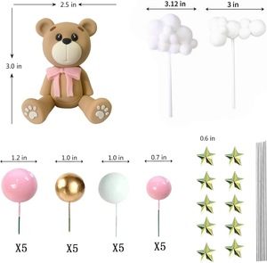 Adornos para Pastel de Cumpleaños con Forma de Estrella, Nubes y Globos, Tema Azul, Animales de Plástico Hechos a Mano, de Hemasa Fashions, para 6-8 Años - Product Image 4