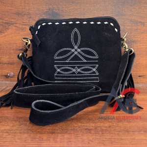 Nouveau gros nouvelle grande capacité BootStitch frange noir daim cuir épaule sac à bandoulière de haute qualité femmes mode sac à main - Product Image 1