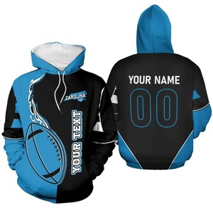 Unisex Custom Men's Pullover <b>Hoodie</b> 3D Printed <b>American</b> Football Pattern Winter Wear with Name & Number Solid Collar - Product Image 2