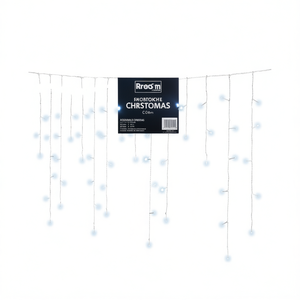 Kaemingk 119-Light White Christmas Light <b>Curtain</b> Cold White LED 8 Light Games IP44 5+5m for Festive Decorations - Product Image 3