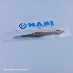 Pinzas oftálmicas de dientes rectos de titanio de 100mm con logotipo personalizado, instrumento ocular Manual de acero inoxidable, Metal de alta fuerza de atado - Product Image 3