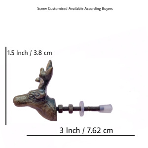 Poignées de meubles modernes en laiton antique en fonte de renne pour tiroirs, armoires, commodes, cuisine, salle de bain, salon - Product Image 4