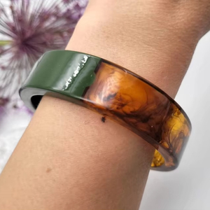 Women's Stylish Brass Fashion <b>Bracelet</b> Multi-Color Wood Resin Bangle <b>for</b> Everyday Use <b>Girls</b> Jewelry - Product Image 5