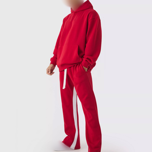 Fabricantes de ropa personalizada liso sólido de peso pesado de algodón en blanco con capucha y pantalones de chándal para correr conjunto de chándal hombres - Product Image 1