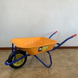 Mini <span class=keywords><strong>brouette</strong></span> de jardin légère pour enfants en métal et plastique avec roues en caoutchouc solide Cadeau parfait pour enfants pour le jeu de cour - Product Image 1