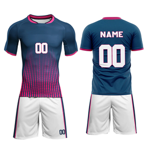 Ensemble de maillot de football pour hommes en polyester 100% respirant à séchage rapide avec logo personnalisé, col en V, manches courtes, haute qualité, vente en gros - Product Image 1
