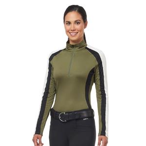 Tendance Baselayer Show Shirts Manches Longues Col Fermeture Éclair Top Vêtements Équestres Personnalisé En Gros Chemise D'équitation pour les Femmes - Product Image 1