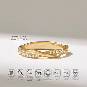 Anillo de Oro Brillante de 10K, Clásico, para Boda, Compromiso, Fiesta, Aniversario, Regalo de Joyería, Diamante Moissanita de Corte Redondo para Mujer - Product Image 6