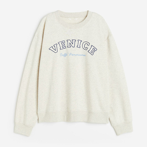 Venta al por mayor de sudaderas bordadas con logotipo personalizado para mujer, Jersey vintage, sudaderas ligeramente extragrandes, sudadera azul para mujer - Product Image 6