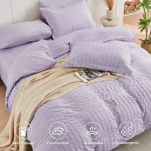 Light <b>Purple</b> Twin Queen King Comforter <b>Set</b> Seersucker 7 Pieces All Season <b>Bedding</b> <b>Set</b> with Comforters Sheets Pillowcases Shams - Product Image 3
