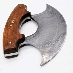 มีดอูลูสไตล์อินดัสเทรียล ทำจากเหล็กดามัสกัส ด้ามไม้ ใช้สำหรับคนถนัดขวา ล้างในเครื่องล้างจานได้ เป็นมิตรกับสิ่งแวดล้อม เหมาะสำหรับเป็นของขวัญ ใช้ในครัว - Product Image 3