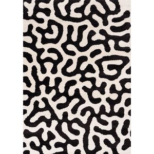 Joli Doodle <b>Black</b> & White Minimalist Machine Made Rectangle <b>Rug</b> for Living Room Bedroom Hallway - Product Image 1