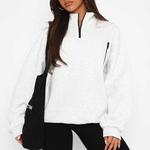 Sudaderas OEM de peso pesado en blanco y sudaderas para mujer logotipo personalizado serigrafiado venta al por mayor sudaderas con hombros caídos para mujer - Product Image 1