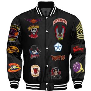 Trendy Glossy Satin Baseball Jacket Unisex Varsity Coat with Snap <b>Buttons</b> for Bulk Order - Product Image 1