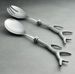 Juego de Cubiertos de Acero Inoxidable para Ensalada con Diseño de Rama de Árbol, Especial para Vajilla y Utensilios de Cocina - Product Image 1