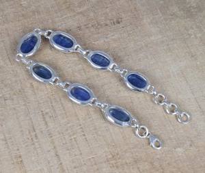 Bracelet en argent sterling 925 avec kyanite bleue, réglable, fait à la main, bijoux en pierres précieuses, cadeau élégant pour femmes - Product Image 4