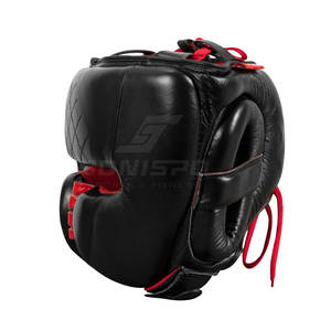 Protège-tête en cuir de haute qualité pour l'entraînement MMA et la boxe Équipement de fitness en vente entière avec motif imprimé pour la protection - Product Image 6