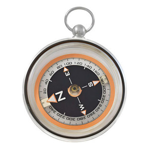 Bussola Tascabile Professionale Wallis con Indicatori per Visione Notturna, Nero e Argento - Product Image 1