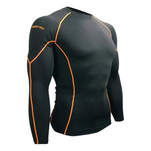 Chemises de sport à manches longues avec logo personnalisé pour adultes, BJJ MMA Rush Guard OEM Surfing Hommes Spandex/Polyester Antibactérien Écologique - Product Image 2