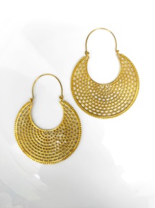 ต่างหูเกลียวมันดาลาต่างหูชนเผ่าต่างหูทองเหลืองต่างหูน้ำหนักเบาสำหรับผู้หญิงสายหูเกลียวสีทองสำหรับวันครบรอบ - Product Image 3