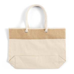 <b>Large</b> Fancy Solid Color <b>Canvas</b> Rope Tote <b>Bag</b> RJ260 Pattern - Product Image 6