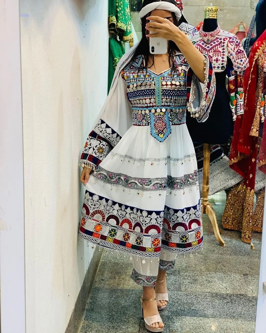 white christmas dresses Farzana Afghan Kuchi Dress (red) – Mali Boutique