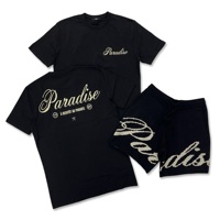 Ensemble de survêtement léger réversible personnalisé pour l'été, ensemble deux pièces délavé à l'acide, t-shirt court et short imprimés pour homme