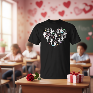 Camiseta de Bailarina para el Día de San Valentín para Maestros, Diseño en Forma de Corazón para Promociones - Product Image 3