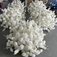 Boule de fleurs artificielles en soie 3D 80cm 60cm 50cm, blanc crème ivoire, romantique, en carton Simpson, pour centres de table de mariage et décoration