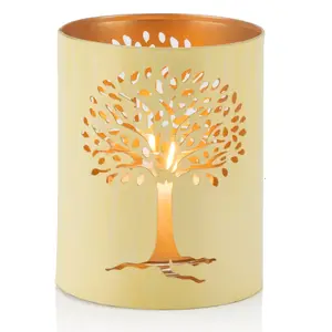 Decorative Tree of Life Candle Lantern Shadow Candle Luminary Tree Candle Holder for Tealight or Votive