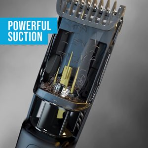 Tondeuse à barbe sans fil pour homme avec 20 réglages de coupe, rasoir électrique rechargeable avec aspiration intégrée pour la moustache, alimenté par batterie - Product Image 2