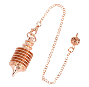 Colgante de 7 anillos esotérico de cobre que se puede abrir, péndulos de radiestesia, Péndulo de meditación de radiestesia para adivinaciones para Halloween - Product Image 6