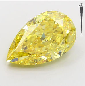 1.04 ct Diamant cultivé en laboratoire fantaisie couleur jaune VS1 diamants fabriqués en vrac Diamante coupe poire CVD - Product Image 1