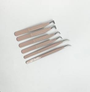 Pince à cils professionnelle à bas prix Top haute qualité outils de beauté pince à cils meilleure prise pince à cils couleur beige - Product Image 3