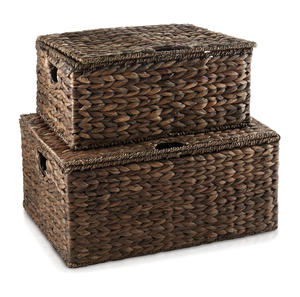 อุปกรณ์ตกแต่งบ้าน กล่องจัดระเบียบจากผักตบชวา กล่องสานมือ กล่องใส่ของ - Product Image 1