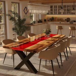 Table à manger en résine au design unique et moderne pour les magasins de meubles contemporains, disponible à un prix abordable - Product Image 6