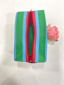 Large Eco-Friendly Recycled Nylon Cosmetic Pouch <b>Shopping</b> <b>Bags</b> Sustainable <b>Zipper</b> <b>Bag</b> Model PP Woven Made India Bulk Supply - Product Image 4