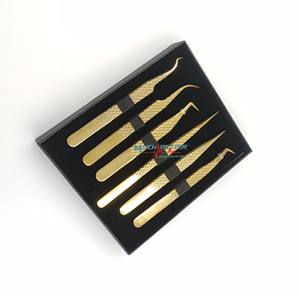 Pinzas profesionales para extensión de pestañas con nuevo diseño, pinzas para pestañas con mango de diamante, pinzas de acero inoxidable con logotipo personalizado - Product Image 4