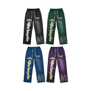 Pantalones Deportivos con Lavado Ácido Desgastado, Pantalones Deportivos de Alta Calidad con Estampado Vintage, Diseño Más Reciente de 2025 para Hombre - Product Image 1