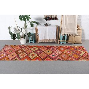 Tapis turc vintage, tapis Kilim 2,7x9,4 pieds, tapis persan rouge orangé - Product Image 3