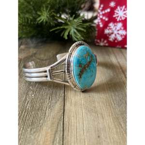 Navajo Handmade Cultural Collectible Sonoran Mountain Sterling <b>Silver</b> <b>Cuff</b> <b>Bracelet</b> - Product Image 3