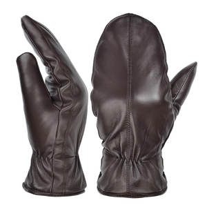 Protective Winter <b>Leather</b> <b>Mittens</b> for Daily Outdoor Use Made from Cowhide or Goatskin with Soft and Durable Finish - Product Image 1