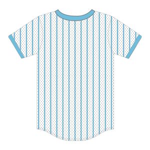 Amicae White Pinstripe Pullover Camiseta de béisbol 100% Malla de poliéster bordada Zeta Phi Beta Sorority Apparel Camiseta con cuello en V - Product Image 3