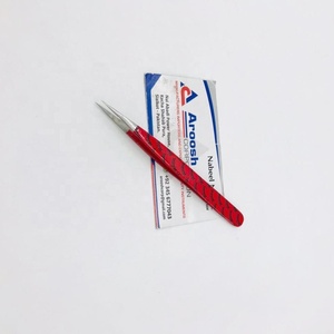 Pinzas puntiagudas profesionales de alta calidad, extensiones de pestañas, venta al por mayor, herramienta de belleza de acero inoxidable, logotipo personalizado, bolsa de PVC rosa - Product Image 6