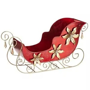 El último adorno de trineo de Navidad rojo de hierro vintage, decoración de mesa superior para trineos de invierno y Navidad y tubos de nieve - Product Image 6